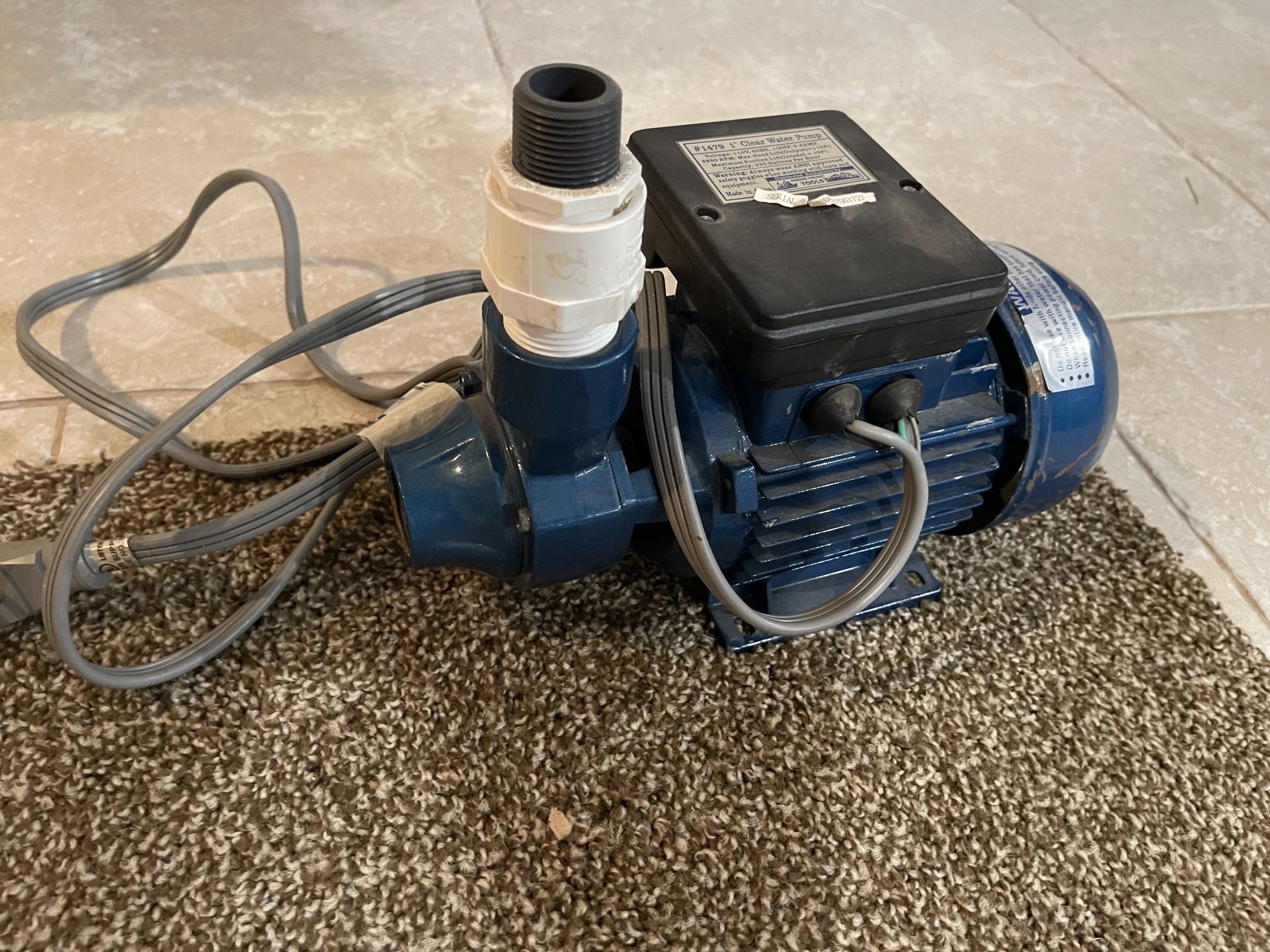 110 Volt One Inch Harbor Freight Water Transfer Pump