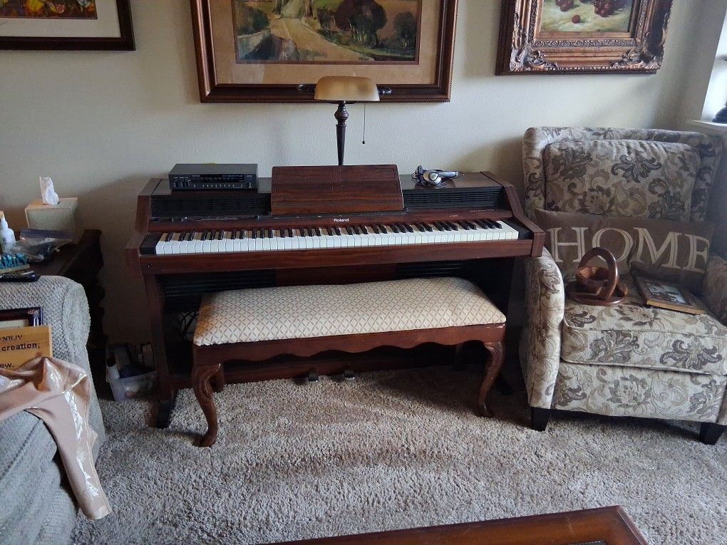 Roland Console Piano With Midi Synthesizer, Used