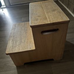 Vintage Child’s Wooden Step Stool w/Storage