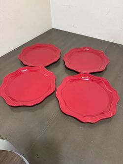 Princess House Red ceramic dinner set