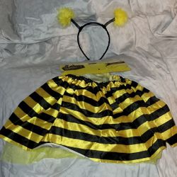 Halloween Costume Youth Kids Child Girls Toddler Bumble Bee Skirt And  Head Band  Small 3T