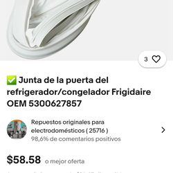 Refrigerator door gasket new.