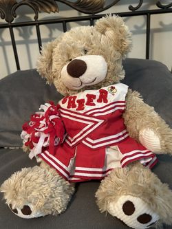Build A Bear Cheerleader 📣. Tan Bear With Red And White Uniform 