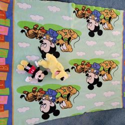 BABY DISNEY BLANKET AND STUFFED ANIMALS