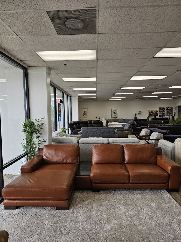 3-pc Leather Sectional Sofa-Darrium