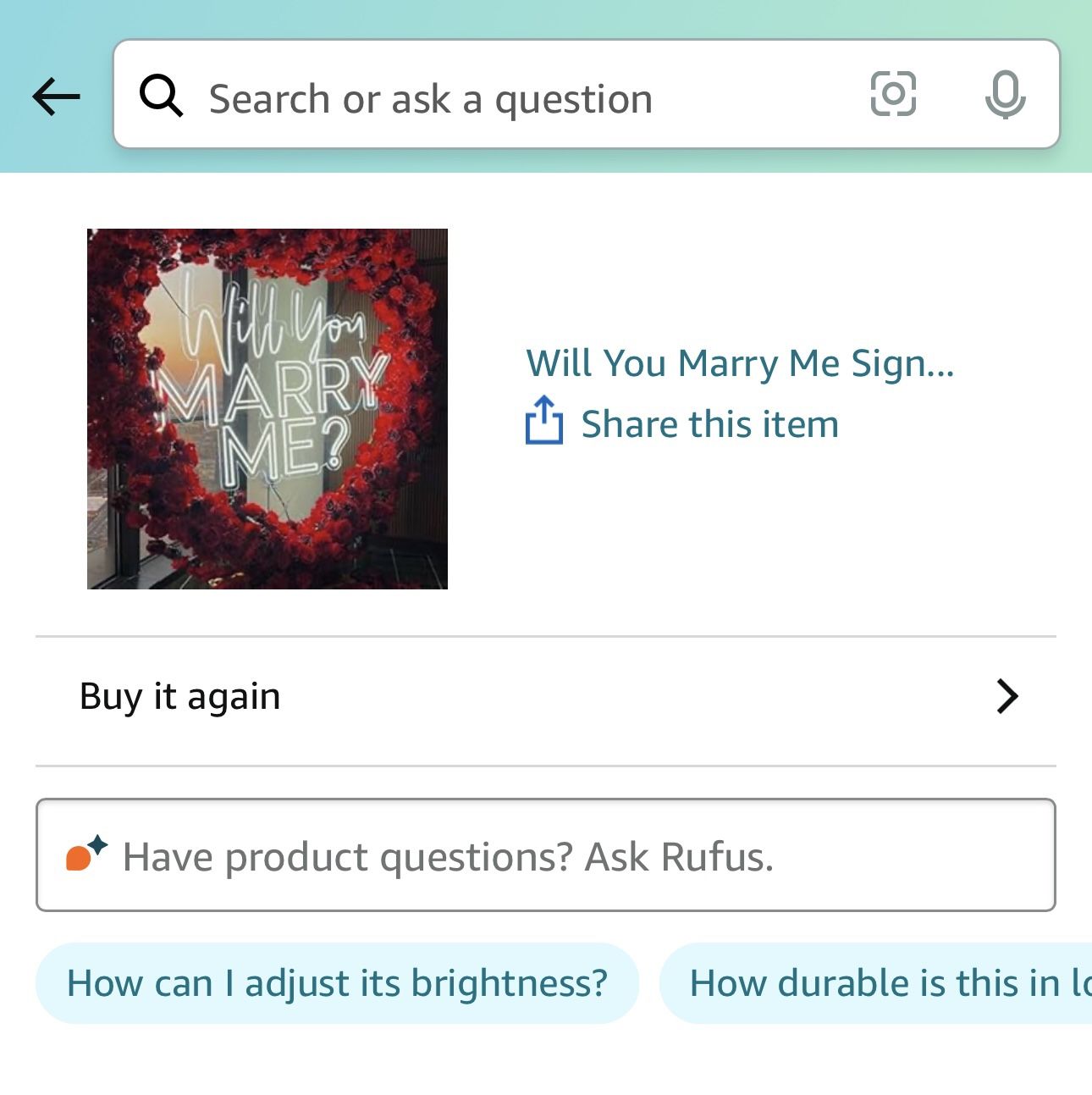 WILL YOU MARRY ME SIGN BRAND NEW