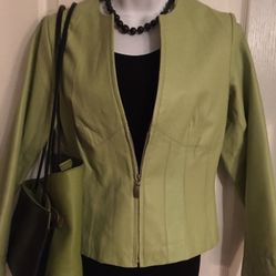 Unique Leather Jacket Matching Handbag 