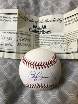 Roger Clemens autograph baseball with authenticity