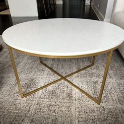 Walker Edison Modern Round Coffee Table 
