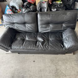 Black Leather Futon