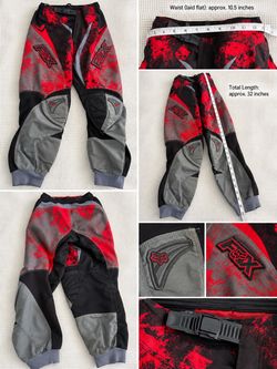 FOX Racing Youth Motocross Dirt Bike Pants Red Black Gray