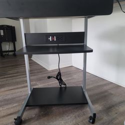 Rolling Computer Desk With Outlets