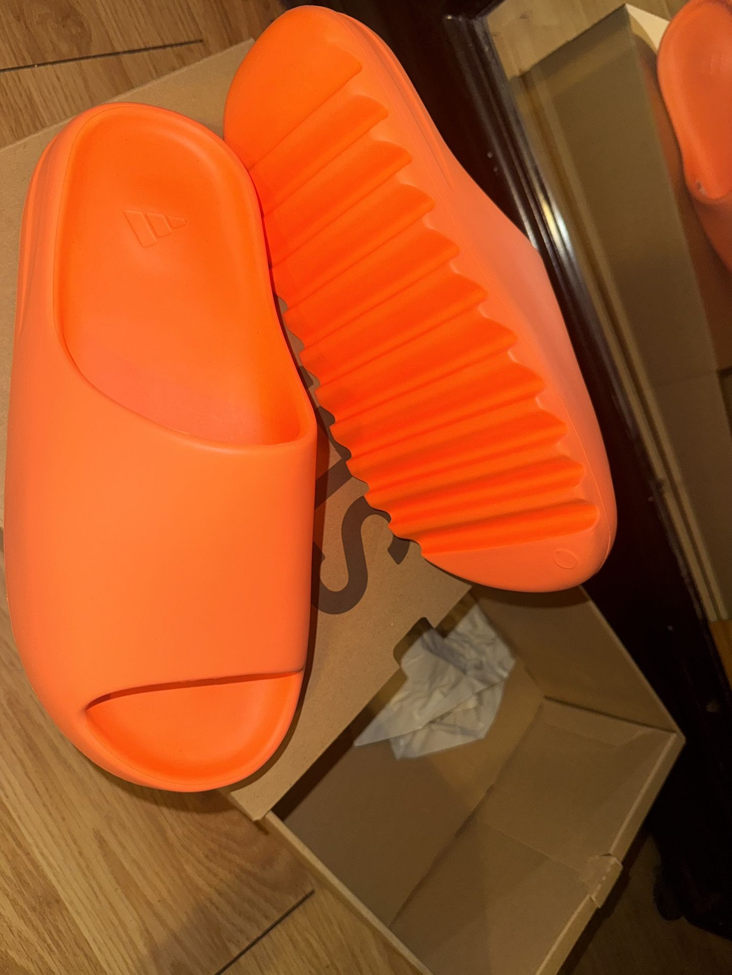 Orange Yeezy Slides