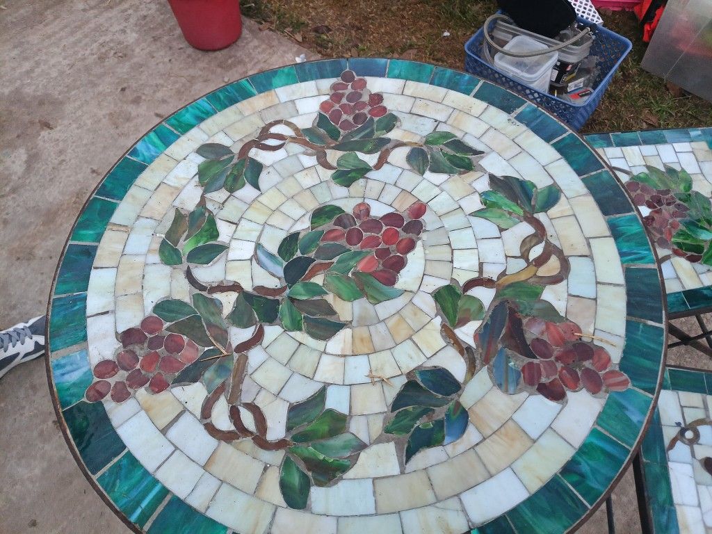 103 Yr Old Antique Table With Two Chairs 