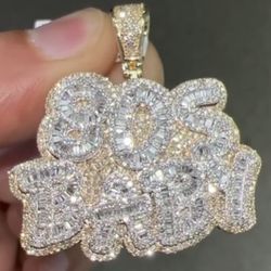 10K 80s Baby Gold And diamond Pendant