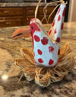 Navajo Folk Art Polka Dot Chicken Ornament
