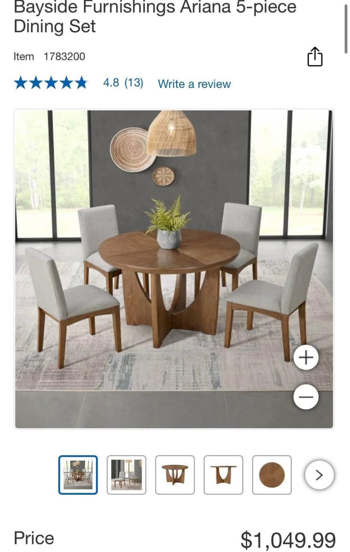 Bayside Furnishings Ariana 5-piece Dining Set