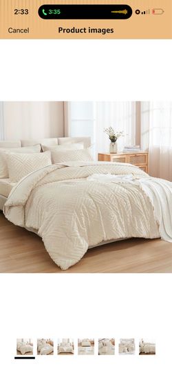Bed in a Bag King Beige- 7 Pieces King Size  Set
