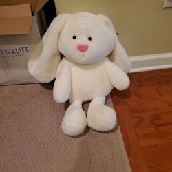 Easter Bunny Plush Ivory Pink Nose 21" Floppy Ears

