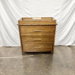 3 Drawer Wide Dresser with Changing Topper, Brown *Free Delivery*