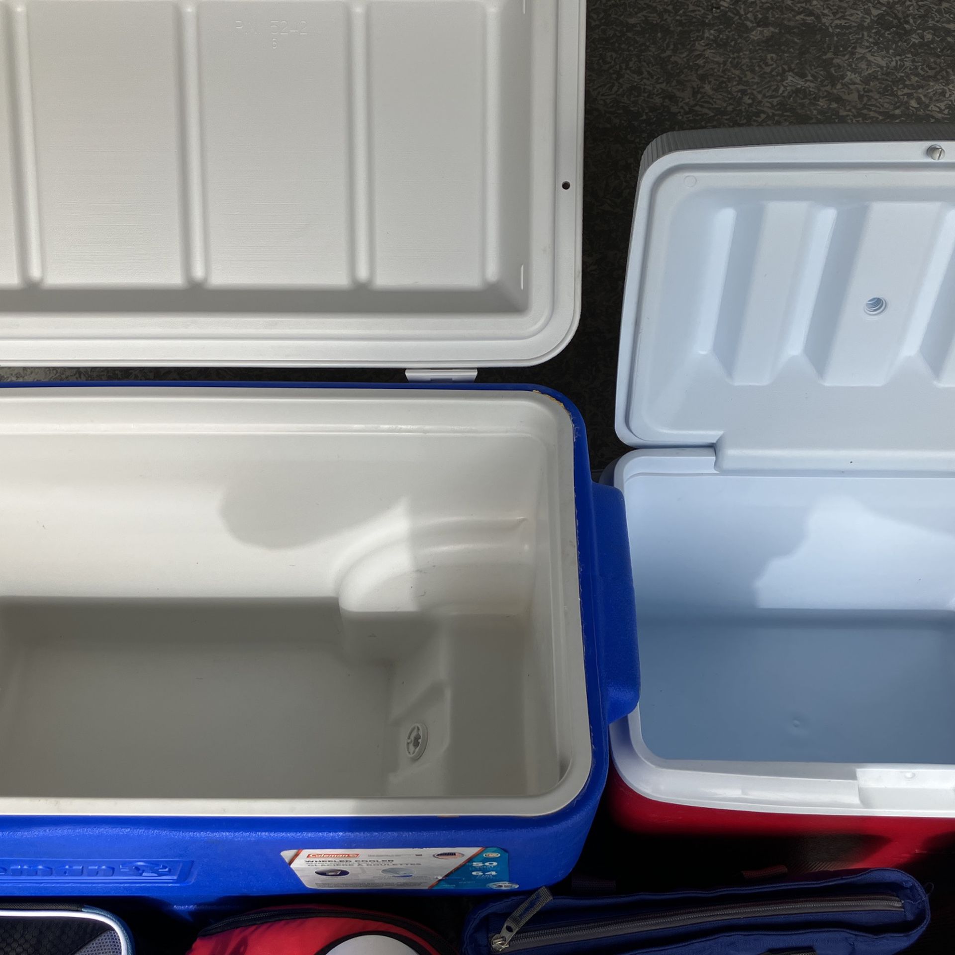 7 Coolers, Different Sizes and insulation 