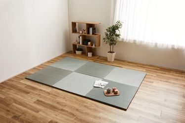Set of 6 Modular Japanese Tatami Floor Mats – Blue