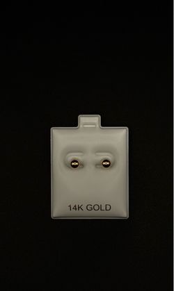 14k GOLD 5mm ball studs