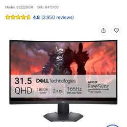 Dell S3222DGM 32" Curved Gaming Monitor (QHD, 165Hz, FreeSync)