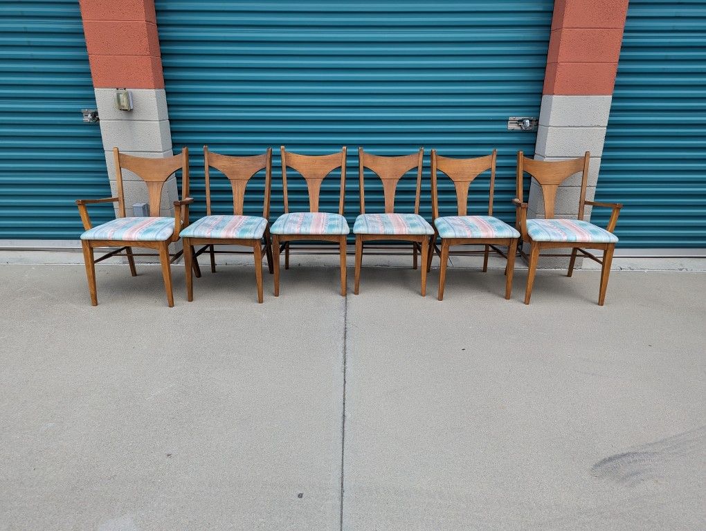 Vintage Mid Century Modern Walnut Dining Chairs By Broyhill, C1960s