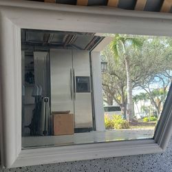 Stylish White-Framed Wall Mirror