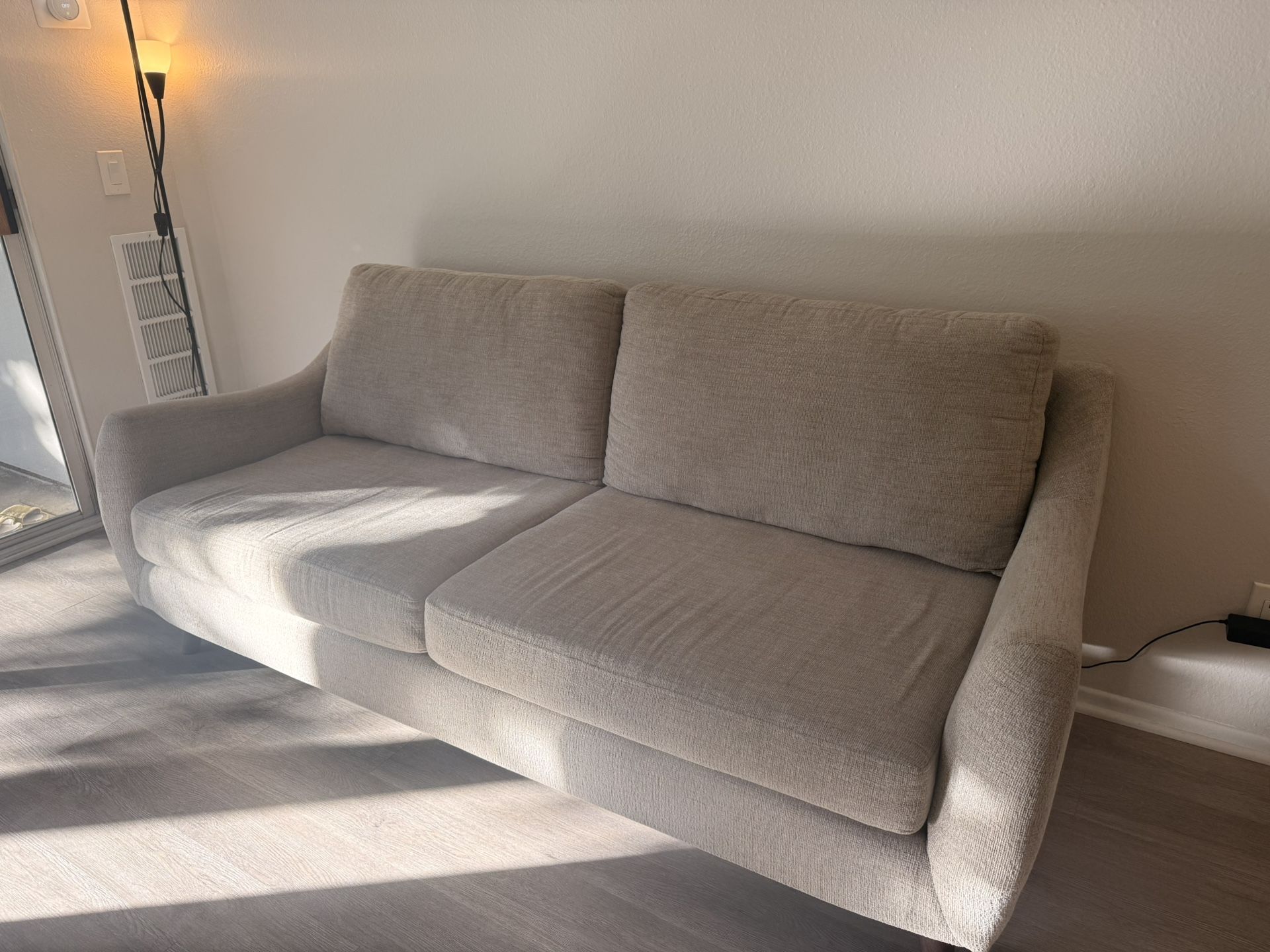 Living Spaces - Reid Buff Beige Fabric 80" Sofa 