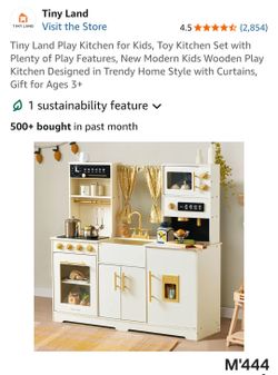 Play Kitchen for Kids – Wooden Toy Kitchen Set (M'444).