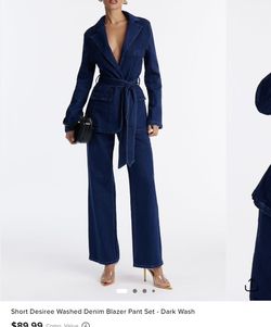 Denim Blazer Pant Set