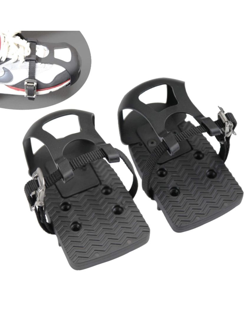 Adjustable Pedal Adapter Plastic Pedals Toe Clips Cage with Straps for Peloton B