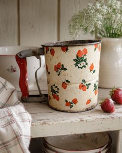 Vintage Strawberry Flour Sifter
