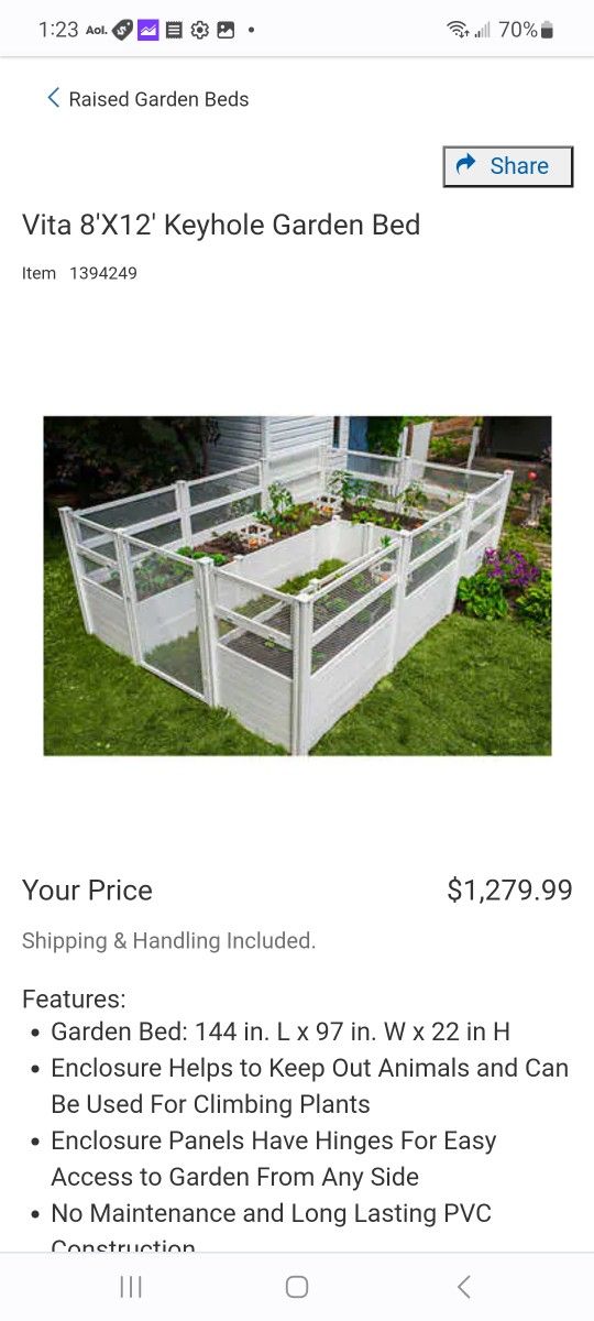 Vita 8'X12' Keyhole Garden Bed $800