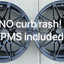 TWO LIKE NEW GENUINE OEM BMW G80 M3 G82 M4 BLACK 826M REAR 20” WHEELS RIMS!
