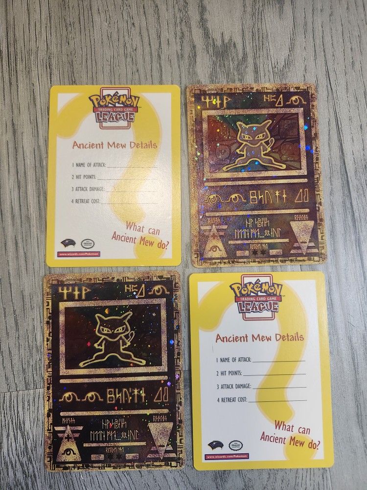 Ancient Mew Pokémon Card Lot (2 Cards) – 2000 Movie Promo – Near Mint – Opened, Great Condition