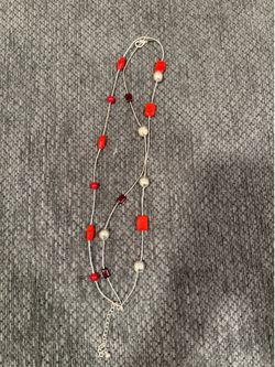 Chicos red beaded necklace