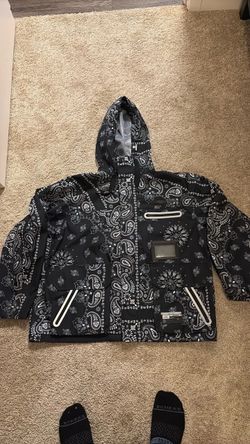 Black Paisley Rain/Snow Jacket