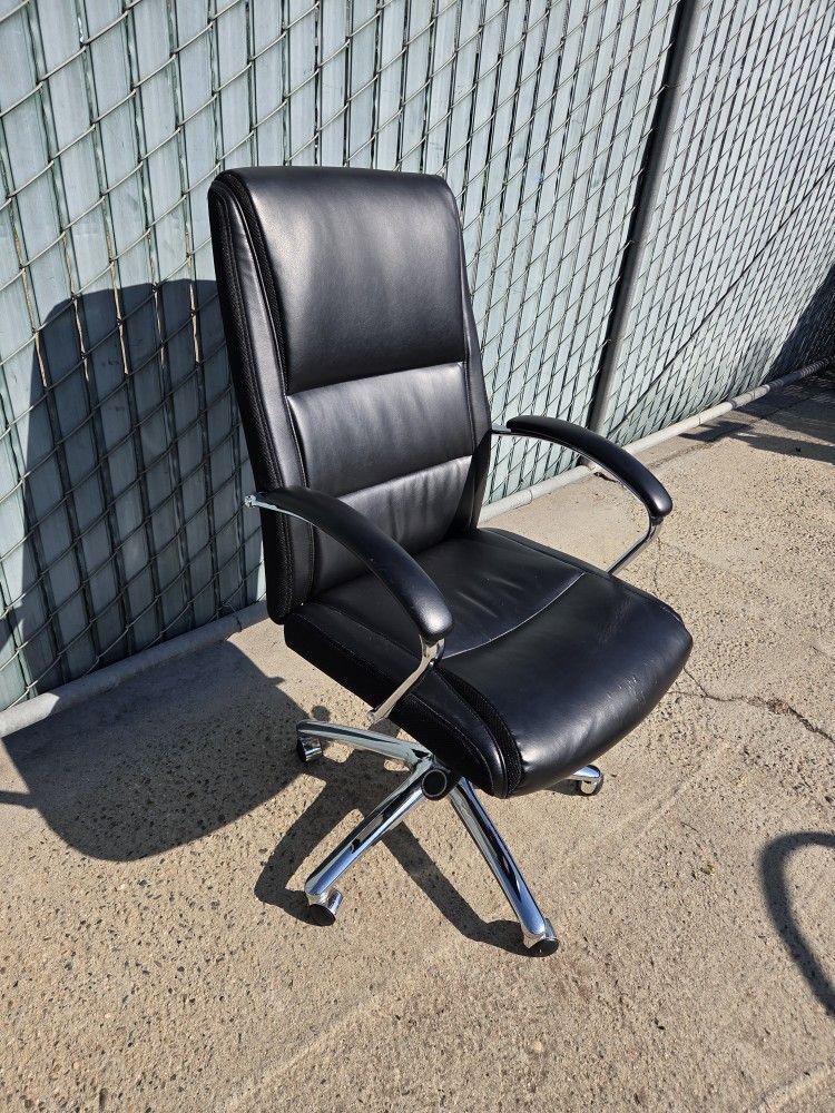 Executive Black Leather Office Chair