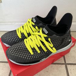 Puma Ignite Limitless Netfit NC Shoes/Sneakers *Iike New* Black Gray Yellow Mens 9.5