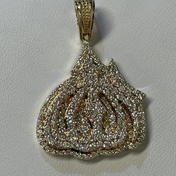 14k Allah Diamond Pendant