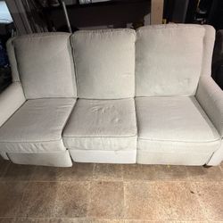 Power Reclining Sofa w/ USB Charging – Comfortable Neutral Couch