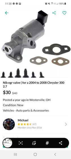 Egr Valve For A 2004 To 2009 Chrysler 300 New In Box