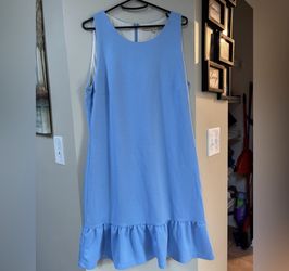 Hutch Sky Blue Sleeveless Dress with Ruffle Hem