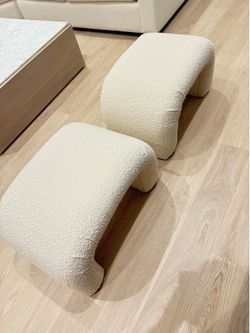 Crate and Barrel Martini Small Upholstered Ottoman by Leanne Ford