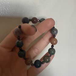 Indian Agate Healing Beaded Bracelet Unisex 