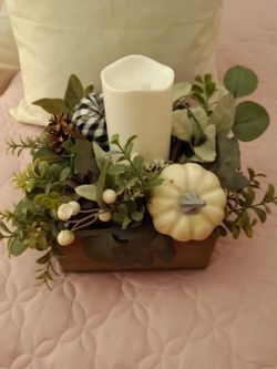 Fall Farmhouse Centerpiece with Candle