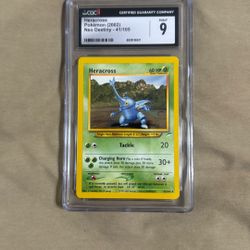 Pokemon TCG Neo Destiny Heracross Non Holo CGC 9